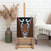 New Zealand Whakairo Canvas Wall Art Tiki Maori Carving Taniko Motifs LT14 - Polynesian Pride