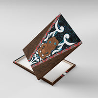 New Zealand Whakairo Canvas Wall Art Tiki Maori Carving Taniko Motifs LT14 With Frame Multicolor - Polynesian Pride