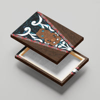 New Zealand Whakairo Canvas Wall Art Tiki Maori Carving Taniko Motifs LT14 - Polynesian Pride