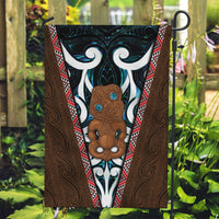 New Zealand Whakairo Garden Flag Tiki Maori Carving Taniko Motifs LT14 Garden Flag Multicolor - Polynesian Pride