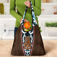New Zealand Whakairo Grocery Bag Tiki Maori Carving Taniko Motifs LT14 - Polynesian Pride