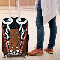 New Zealand Whakairo Luggage Cover Tiki Maori Carving Taniko Motifs LT14 Multicolor - Polynesian Pride