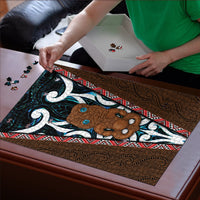 New Zealand Whakairo Puzzle Tiki Maori Carving Taniko Motifs LT14 - Polynesian Pride