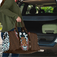 New Zealand Whakairo Travel Bag Tiki Maori Carving Taniko Motifs LT14 - Polynesian Pride