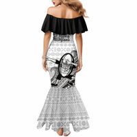 Fiji Tapa Rugby Mermaid Dress Flying Fijian 2023 World Cup With Dabbing Ball LT14 - Polynesian Pride