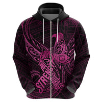 Polynesia Breast Cancer Awareness Hoodie No One Fights Alone Pink Ribbon With Butterfly LT14 - Polynesian Pride