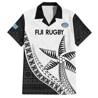 Custom Fiji Rugby Family Matching Tank Maxi Dress and Hawaiian Shirt Go Champions Fijian Tapa Cloth LT14 Dad's Shirt - Short Sleeve White - Polynesian Pride