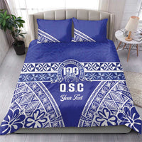 Personalised Queen Salote College Bedding Set Kolisi Fefine 100th Anniversary Kupesi Blue - Polynesian Pride