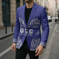 Personalised Queen Salote College Blazer Kolisi Fefine 100th Anniversary Kupesi Blue - Polynesian Pride