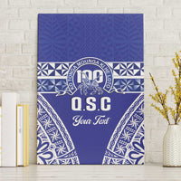 Personalised Queen Salote College Canvas Wall Art Kolisi Fefine 100th Anniversary Kupesi Blue - Polynesian Pride