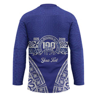 Personalised Queen Salote College Hockey Jersey Kolisi Fefine 100th Anniversary Kupesi Blue - Polynesian Pride