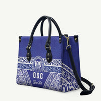 Personalised Queen Salote College Leather Bag Kolisi Fefine 100th Anniversary Kupesi Blue LT14 Blue - Polynesian Pride