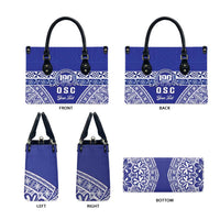 Personalised Queen Salote College Leather Bag Kolisi Fefine 100th Anniversary Kupesi Blue LT14 - Polynesian Pride