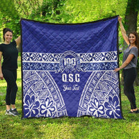Personalised Queen Salote College Quilt Kolisi Fefine 100th Anniversary Kupesi Blue - Polynesian Pride