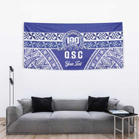 Personalised Queen Salote College Tapestry Kolisi Fefine 100th Anniversary Kupesi Blue - Polynesian Pride