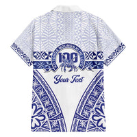 Personalised Queen Salote College Family Matching Long Sleeve Bodycon Dress and Hawaiian Shirt Kolisi Fefine 100th Anniversary Kupesi White - Polynesian Pride