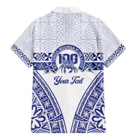 Personalised Queen Salote College Family Matching Mermaid Dress and Hawaiian Shirt Kolisi Fefine 100th Anniversary Kupesi White - Polynesian Pride