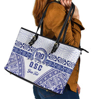 Personalised Queen Salote College Leather Tote Bag Kolisi Fefine 100th Anniversary Kupesi White - Polynesian Pride