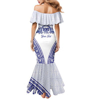 Personalised Queen Salote College Mermaid Dress Kolisi Fefine 100th Anniversary Kupesi White - Polynesian Pride