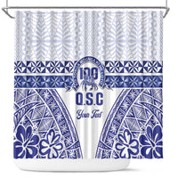 Personalised Queen Salote College Shower Curtain Kolisi Fefine 100th Anniversary Kupesi White - Polynesian Pride