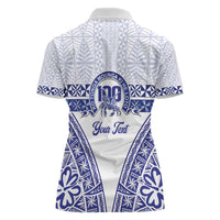 Personalised Queen Salote College Women Polo Shirt Kolisi Fefine 100th Anniversary Kupesi White - Polynesian Pride