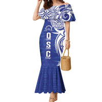 Personalised Queen Salote College Family Matching Mermaid Dress and Hawaiian Shirt QSC Est 1926 Ngatu Pattern - Polynesian Pride