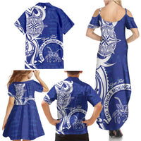 Personalised Queen Salote College Family Matching Summer Maxi Dress and Hawaiian Shirt QSC Est 1926 Ngatu Pattern - Polynesian Pride