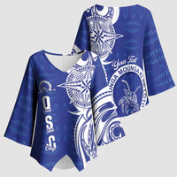 Personalised Queen Salote College Kimono Sleeve Blouse QSC Est 1926 Ngatu Pattern - Polynesian Pride