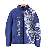 Personalised Queen Salote College Padded Jacket QSC Est 1926 Ngatu Pattern - Polynesian Pride