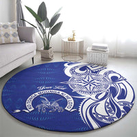 Personalised Queen Salote College Round Carpet QSC Est 1926 Ngatu Pattern - Polynesian Pride