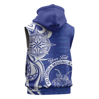 Personalised Queen Salote College Sleeveless Zip Hoodie QSC Est 1926 Ngatu Pattern - Polynesian Pride