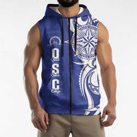Personalised Queen Salote College Sleeveless Zip Hoodie QSC Est 1926 Ngatu Pattern - Polynesian Pride