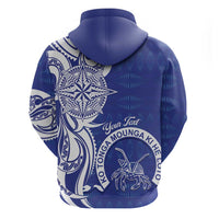 Personalised Queen Salote College Zip Hoodie QSC Est 1926 Ngatu Pattern - Polynesian Pride