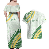 Personalised Samoa Ua Potopoto Couples Matching Off Shoulder Maxi Dress and Hawaiian Shirt SUP Est 2025 Samoan Pattern - Polynesian Pride