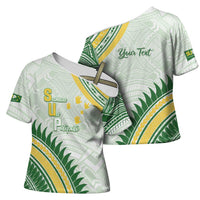 Personalised Samoa Ua Potopoto Cross Shoulder Shirt SUP Est 2025 Samoan Pattern - Polynesian Pride