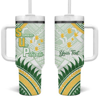 Personalised Samoa Ua Potopoto Tumbler With Handle SUP Est 2025 Samoan Pattern - Polynesian Pride