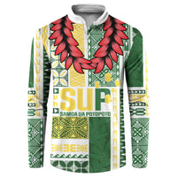 Samoa Uniting Party Button Sweatshirt SUP Est 2025 Siapo Pattern - Polynesian Pride