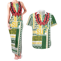 Samoa Uniting Party Couples Matching Tank Maxi Dress and Hawaiian Shirt SUP Est 2025 Siapo Pattern - Polynesian Pride