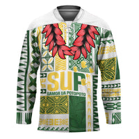 Samoa Uniting Party Hockey Jersey SUP Est 2025 Siapo Pattern - Polynesian Pride