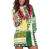 Samoa Uniting Party Hoodie Dress SUP Est 2025 Siapo Pattern - Polynesian Pride