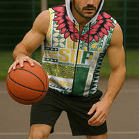 Samoa Uniting Party Sleeveless Zip Hoodie SUP Est 2025 Siapo Pattern - Polynesian Pride