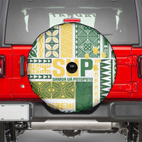 Samoa Uniting Party Spare Tire Cover SUP Est 2025 Siapo Pattern - Polynesian Pride