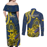 Personalised Niue Peniamina Gospel Day Couples Matching Off Shoulder Maxi Dress and Long Sleeve Button Shirts Unique Niean Hiapo LT14 - Polynesian Pride