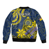 Personalised Niue Peniamina Gospel Day Sleeve Zip Bomber Jacket Unique Niean Hiapo LT14 - Polynesian Pride
