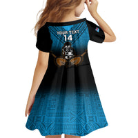 Custom Fiji Tapa Rugby Family Matching Off Shoulder Maxi Dress and Hawaiian Shirt Pacific 2023 Go Fijian Bati LT14 - Polynesian Pride