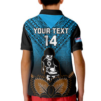 Custom Fiji Tapa Rugby Kid Polo Shirt Pacific 2023 Go Fijian Bati LT14 - Polynesian Pride