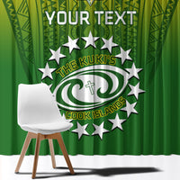 Custom Cook Islands Rugby Window Curtain Pacific 2023 Go The Kukis LT14 - Polynesian Pride