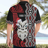 Personalised New Zealand Christmas Hawaiian Shirt Meri Kirihimete Maori Wheku - Taniko Art