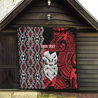 Personalised New Zealand Christmas Quilt Meri Kirihimete Maori Wheku - Taniko Art