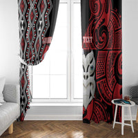 Personalised New Zealand Christmas Window Curtain Meri Kirihimete Maori Wheku - Taniko Art